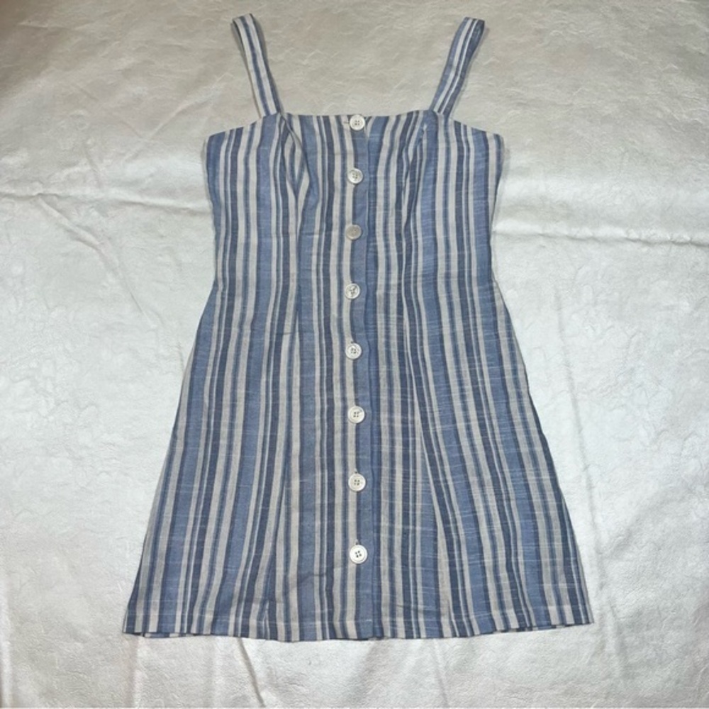 B Darlin Blue and White Sleeveless Sundress Mini